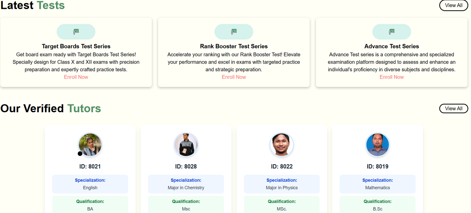 FindTutor project preview